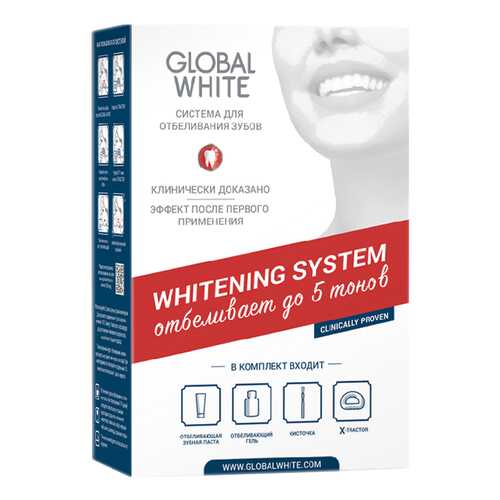 Система для домашнего отбеливания зубов Global White в Магнит Косметик