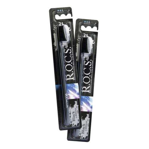 Зубная щетка R.O.C.S. Black Edition Classic средняя в Магнит Косметик