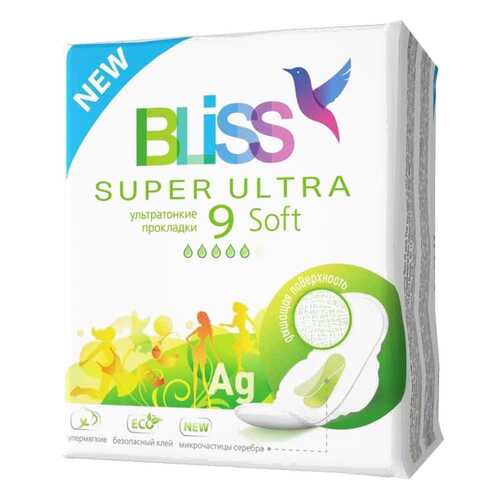 Прокладки Bliss Super Ultra Soft ультратонкие 9 шт в Магнит Косметик