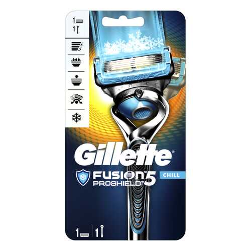 Мужская бритва Gillette Fusion5 ProShield Chill Бритва с 1 сменной кассетой в Магнит Косметик