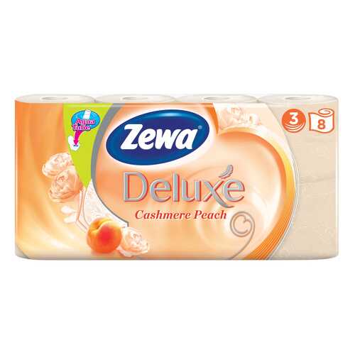 Туалетная бумага Zewa Deluxe Персик, 3 слоя, 8 рулонов в Магнит Косметик