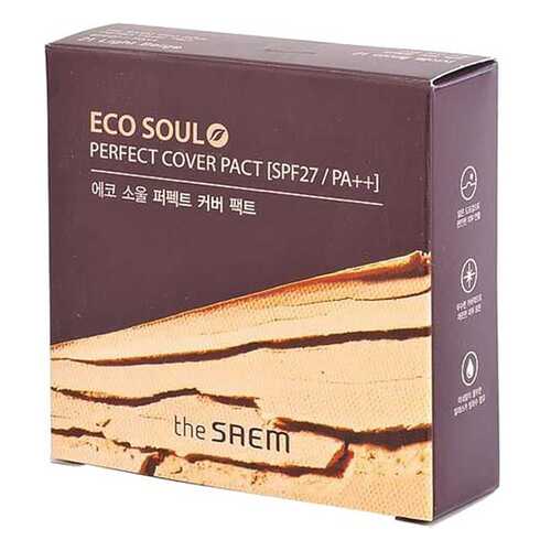 Пудра компактная The Saem Eco Soul Perfect Cover Pact, 21 тон, Светло-бежевый, 11 г в Магнит Косметик