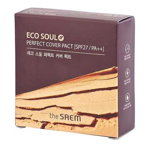 Пудра компактная The Saem Eco Soul Perfect Cover Pact, 23 тон, Бежевый, 11 г в Магнит Косметик
