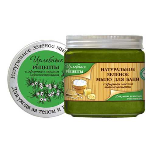 Косметическое мыло Целебные рецепты Зеленое с эфирным маслом можжевельника 500 мл в Магнит Косметик
