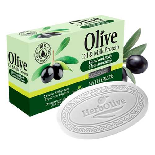 Оливковое мыло Herbolive с молочным протеином 90 гр в Магнит Косметик