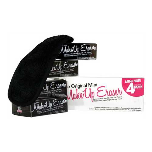 Мини-салфетка MakeUp Eraser для снятия макияжа черная 4 шт, в Магнит Косметик