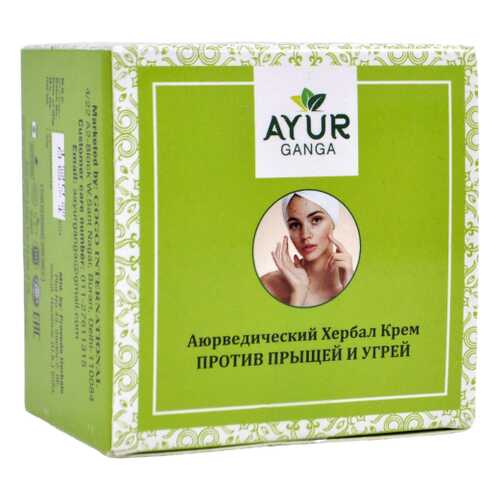 Крем ПРОТИВ ПРЫЩЕЙ И УГРЕЙ (Ayurvedic Herbal ACNE & PIMPLE Cream) AYUR GANGA, 30г в Магнит Косметик