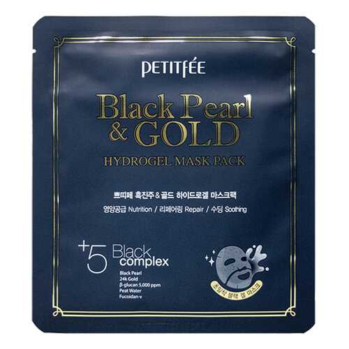 Маска для лица Petitfee Black Pearl & Gold Hydrogel Mask Pack 32 г в Магнит Косметик