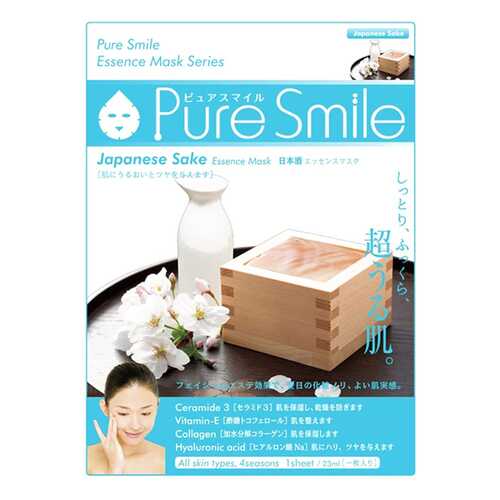 Маска для лица SUNSMILE Pure Smile Essence Mask Japanese Sake 23 мл в Магнит Косметик