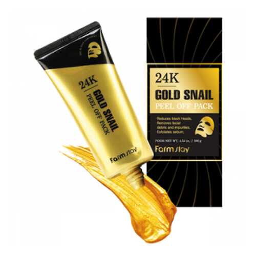 Маска-пленка FarmStay 24K Gold Snail Peel Off Pack с золотом и муцином улитки 100 гр в Магнит Косметик