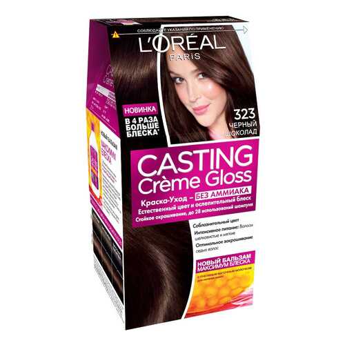 Краска для волос L'Oreal Paris Casting Creme Gloss 323 черный шоколад в Магнит Косметик
