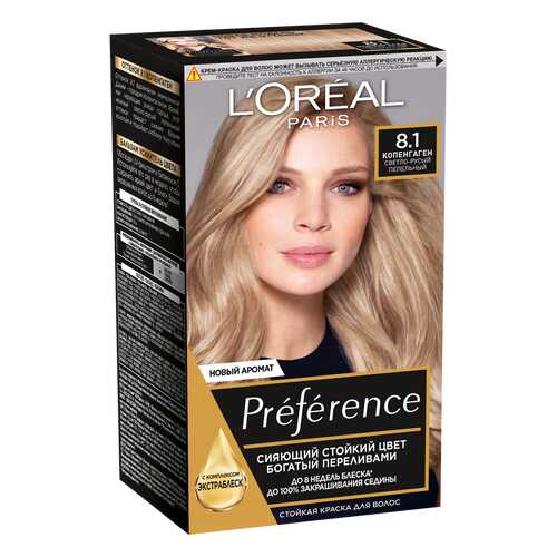 Краска для волос L'Oreal Paris Preference оттенок 8,1 Копенгаген в Магнит Косметик