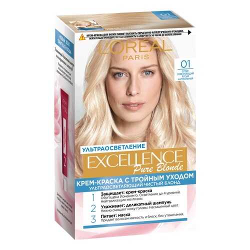 Крем-краска для волос L'Oreal Excellence тон 01 Супеосветляющий русый натуральный в Магнит Косметик