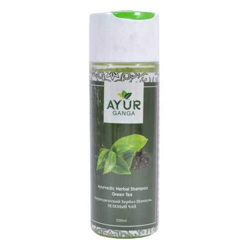 Шампунь ЗЕЛЕНЫЙ ЧАЙ (Ayurvedic Herbal Shampoo GREEN TEA) AYUR GANGA, 200мл в Магнит Косметик